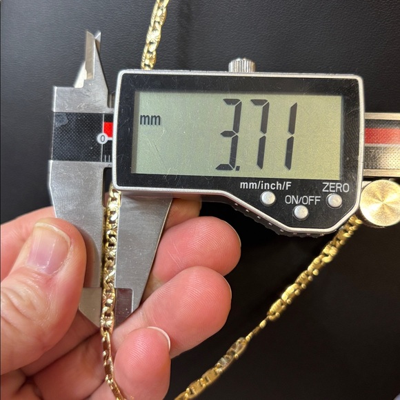 NEW 3.7mm Diamond Cut Valentino Chain Necklace 18k Yellow Gold Filled - Picture 5 of 5